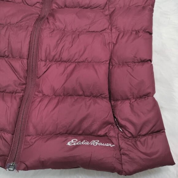 Eddie Bauer Utility CirrusLite Down Full Zip Vest Burgundy Women's Size Small - Picture 3 of 10